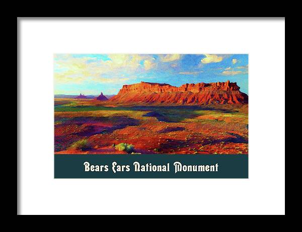 Poster Framed Print featuring the digital art Bears Ears National Monument by Chuck Mountain