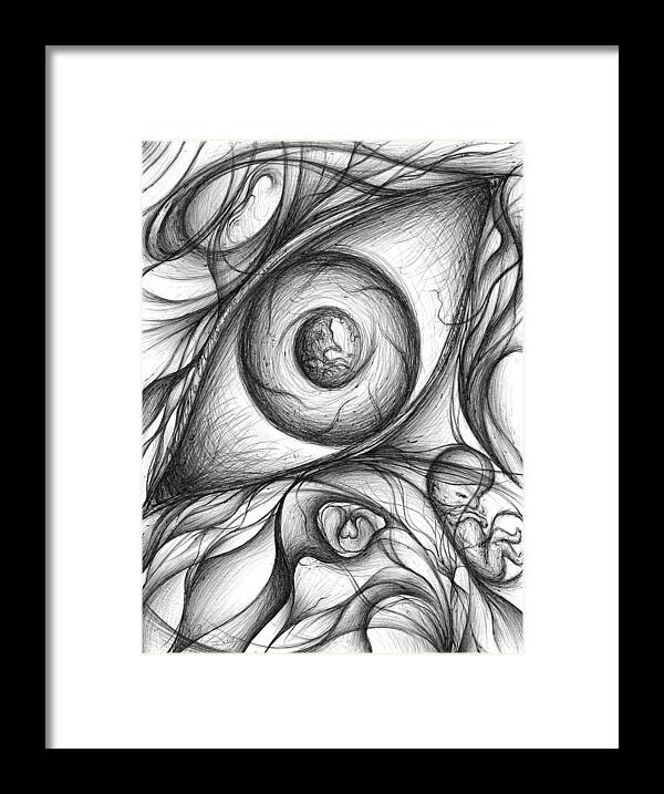 Eye Framed Print featuring the drawing BEarth aka Free Ourselves by Michael Morgan