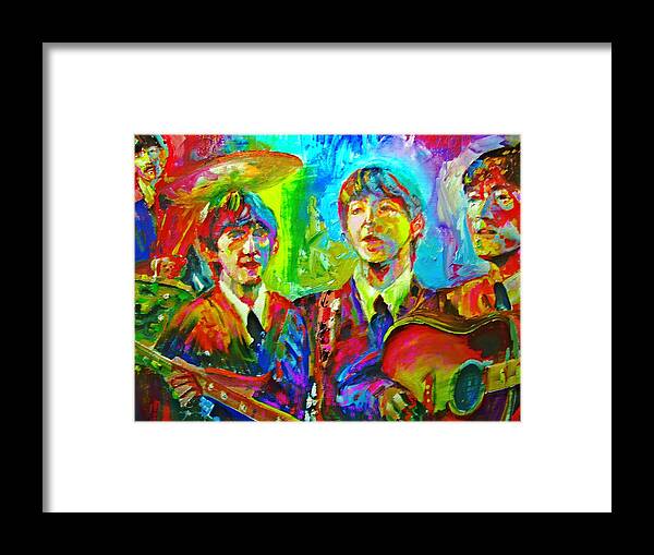 Beatles Framed Print featuring the painting Beatles Impressionism by Leland Castro