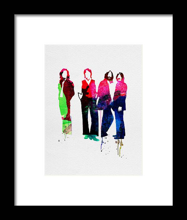 Beatles Framed Print featuring the painting Beatles Watercolor by Naxart Studio