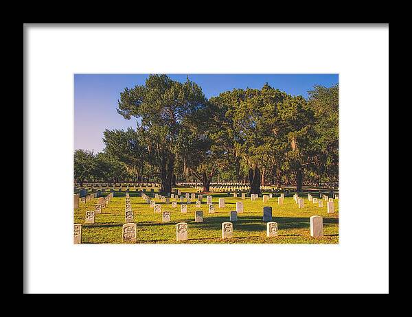Beaufort National Cemetery Framed Print featuring the photograph Beaufort National Cemetery by Mountain Dreams