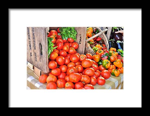 Vegetable Framed Print featuring the photograph The Bountiful Harvest at the Farmer's Market by Kim Bemis