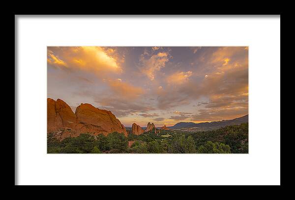Garden Of The Gods Framed Print featuring the photograph Beautiful Earth and Sky by Tim Reaves