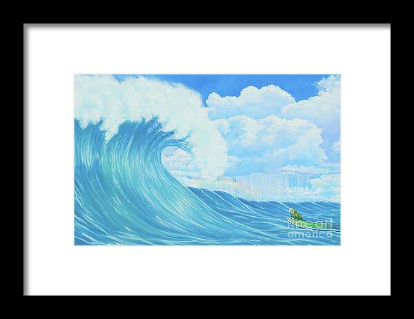 Wave Framed Print featuring the painting Beautiful Giant by Elisabeth Sullivan