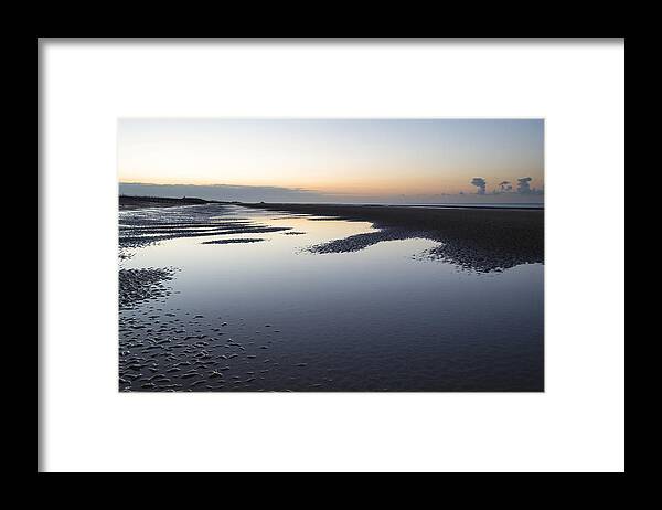 Landscape Framed Print featuring the photograph Beautiful tranquil sunrise over low tide beach by Matthew Gibson
