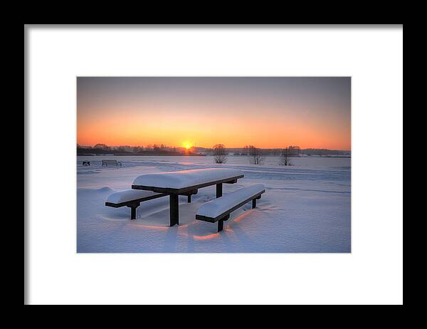 Beautiful Framed Print featuring the photograph Beautiful winter sunset by Jaroslaw Grudzinski