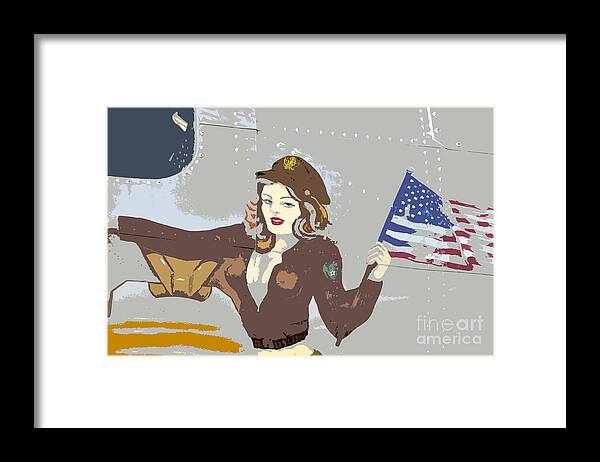 Flag Framed Print featuring the painting Beauty and the flag by David Lee Thompson
