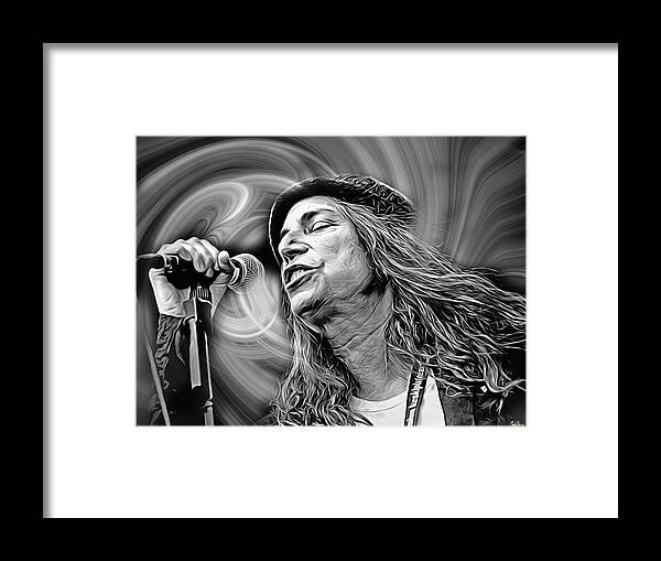 Patti Smith Framed Print featuring the digital art Because The Night Patti Smith by Mal Bray