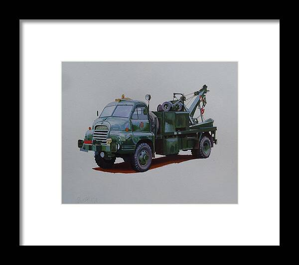 Bedford Framed Print featuring the painting Bedford wrecker AFS by Mike Jeffries