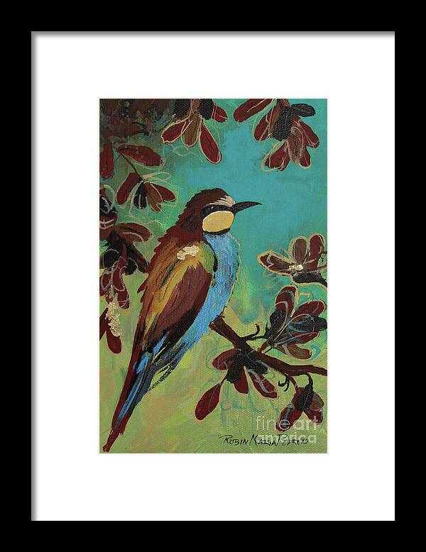 Bee Eater Framed Print featuring the painting Bee eater by Robin Pedrero