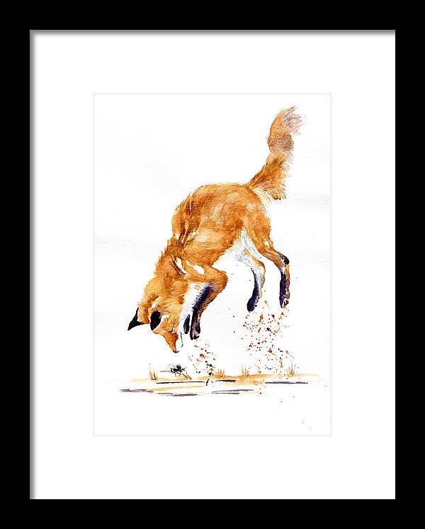 Fox Framed Print featuring the painting Bee Launched by Debra Hall