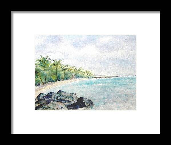 Tortola Framed Print featuring the painting Beef Island Lagoon by Diane Kirk
