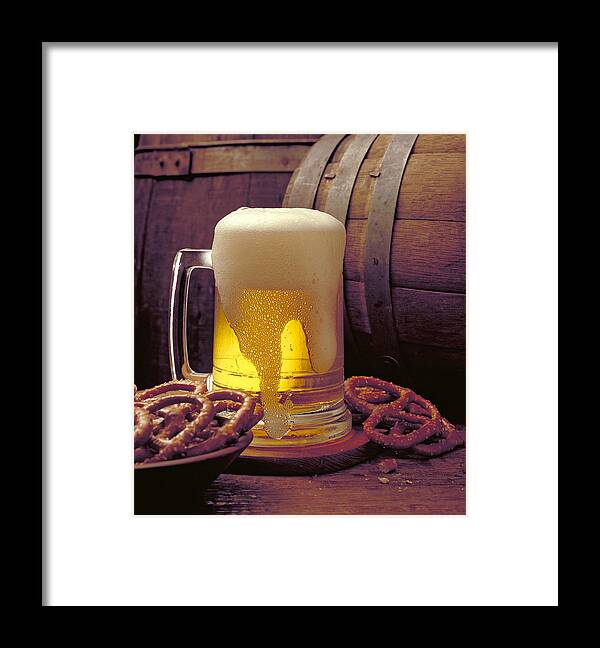 Beer Framed Print featuring the photograph Beer and Pretzels by Thomas Firak