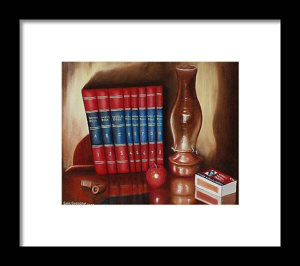 Still Life Framed Print featuring the painting Before the web by Gene Gregory