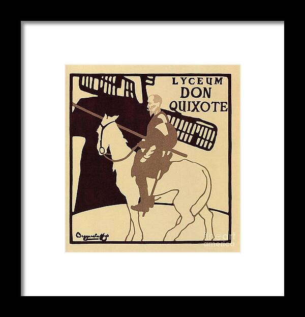Vintage Framed Print featuring the digital art Beggarstaffs Don Quixote by Heidi De Leeuw