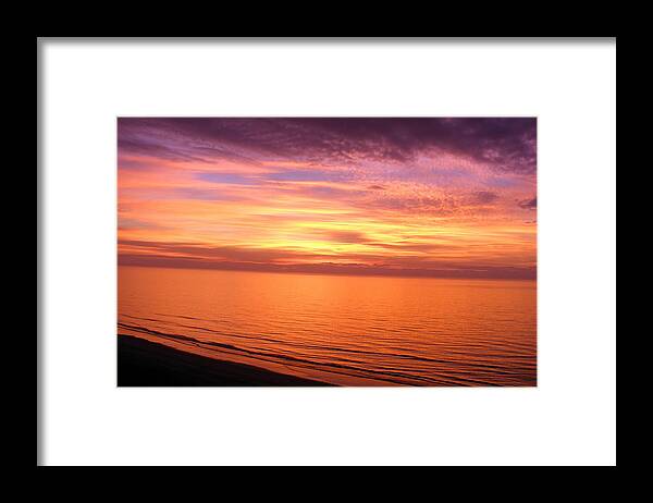 Sunrise Framed Print featuring the photograph Beginning...New Years Day sunrise at the beach by Elena Tudor