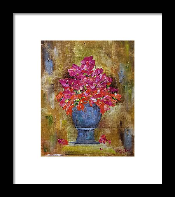 Begonia Framed Print featuring the painting Begonia Justice by Judith Rhue
