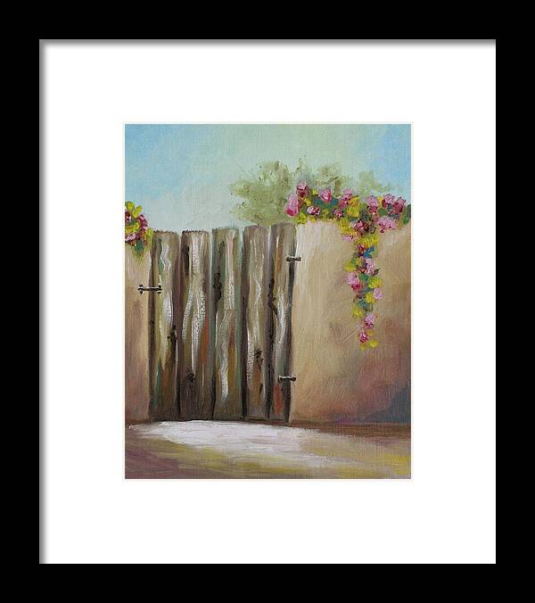 Oil Paintings Framed Print featuring the painting Behind the Gate by Theresa Cangelosi