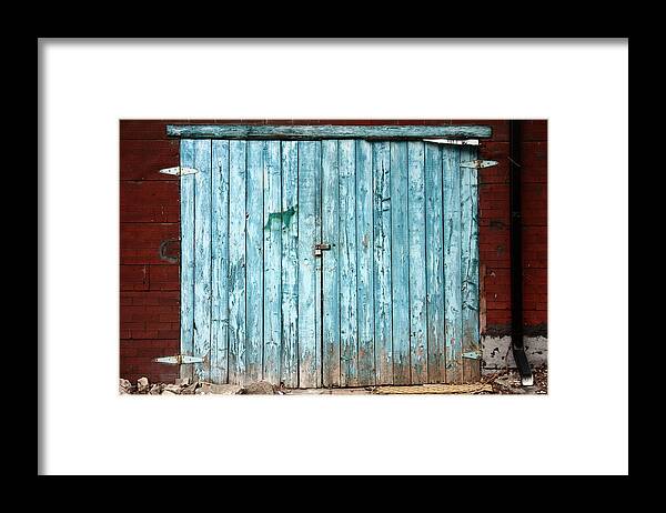 Turquoise Framed Print featuring the photograph Behind The Turquoise Door 2012 by Kreddible Trout