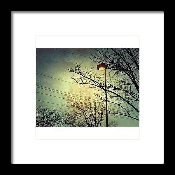 Streetlight Framed Print featuring the photograph Behold, I Stand At The Door, And Knock: by Joan McCool