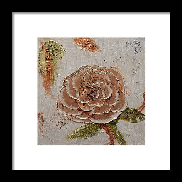 Rose Framed Print featuring the painting Beige Rose by Betty-Anne McDonald