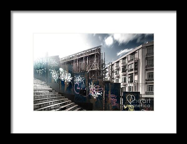 Aged Framed Print featuring the photograph Beirut city by Anna Om