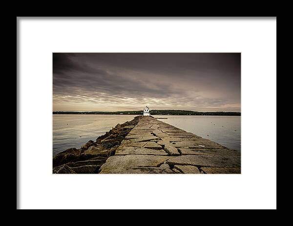 Lighthouse Framed Print featuring the photograph Rockland Breakwater Light by Robert Mitchell