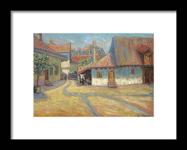 Serbian Painters Framed Print featuring the painting Belgrade Suburb by Nadezda Petrovic