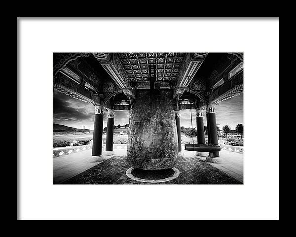 Bell Framed Print featuring the photograph Bell of Friendship B W by Joseph Hollingsworth