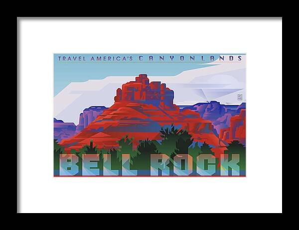 Bell Rock Framed Print featuring the digital art BELL ROCK Arizona by Garth Glazier