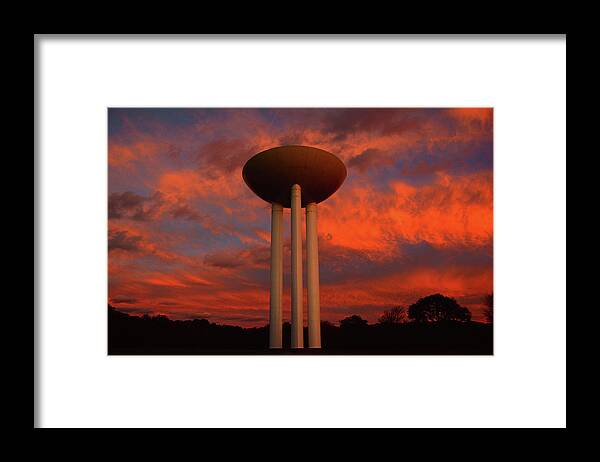 Bell Works Framed Print featuring the photograph Bell Works Transistor Water Tower by Raymond Salani III