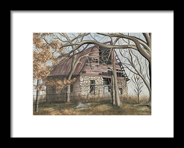 Barn Framed Print featuring the painting Bella Vista Barn by Patty Vicknair