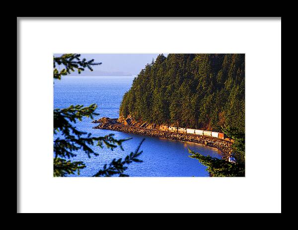 Bellingham Bay Framed Print featuring the photograph Bellingham Bay And Train by Craig Perry-Ollila