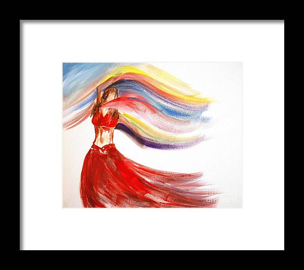 Belly Dancers Framed Print featuring the painting Belly Dancer 2 by Julie Lueders 