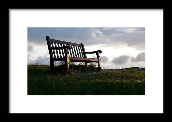 Devon Framed Print featuring the photograph Bench at Sunset by Helen Jackson