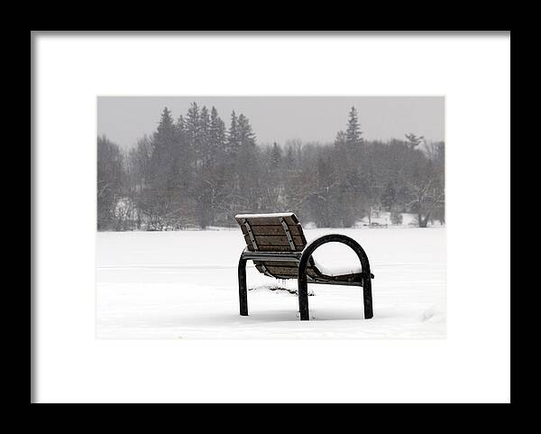 Bench Framed Print featuring the photograph Bench in Winter by Steve Somerville