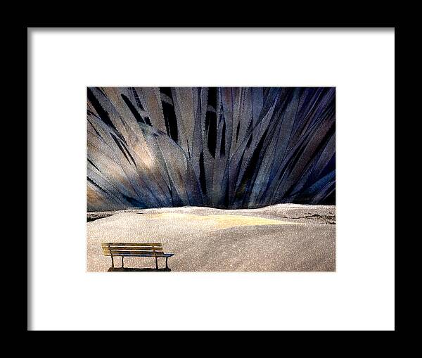 Bench Framed Print featuring the digital art Bench by Ken Taylor