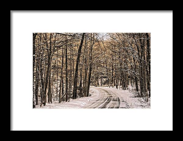Winter Framed Print featuring the photograph Bend in the Road by Onedayoneimage Photography