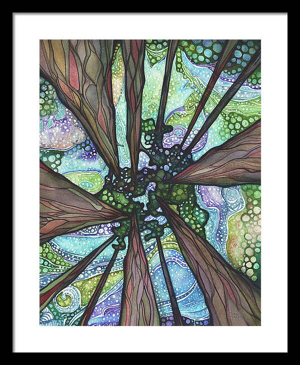 Ancient Trees Framed Print featuring the painting Beneath Magic by Tamara Phillips