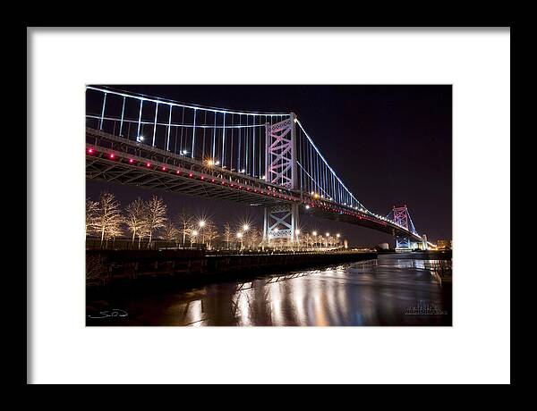 Ben Franklin Bridge Framed Print featuring the photograph Benjamin Franklin Bridge by Shane Psaltis
