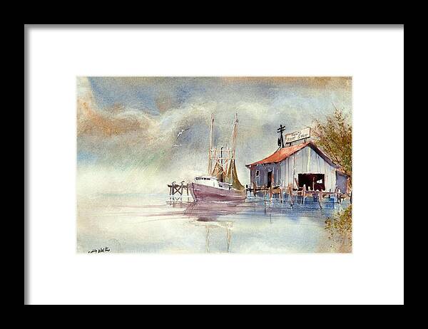 Boat Framed Print featuring the painting Ben's Bait Shop by Bobby Walters