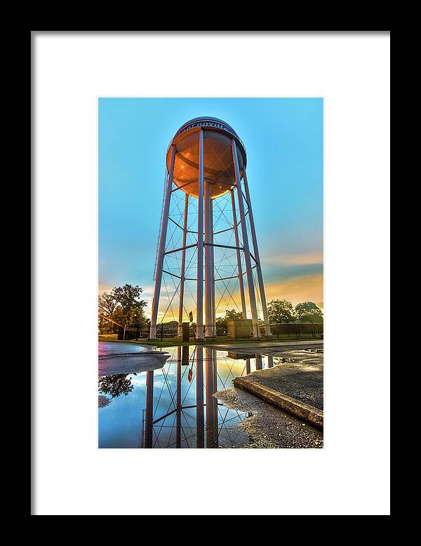 Bentonville Arkansas Framed Print featuring the photograph Bentonville Arkansas Water Tower After Rain by Gregory Ballos