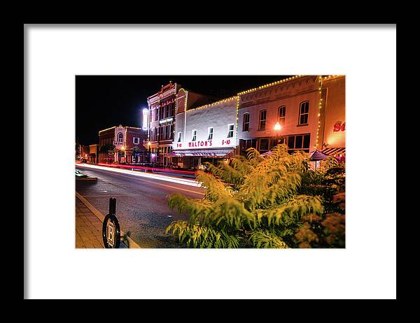 Bentonville Skyline Framed Print featuring the photograph Bentonville Downtown Skyline Town Square by Gregory Ballos