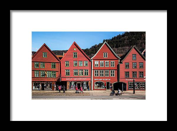 Port Framed Print featuring the photograph Bergen Bryggen Norway by Adam Rainoff