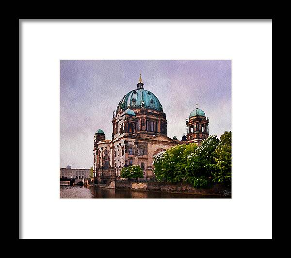 Berlin Cathedral Framed Print featuring the photograph Berlin Cathedral Faux Watercolor by Endre Balogh