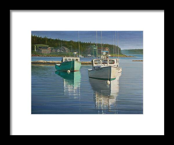 Marine Art Framed Print featuring the painting Bernard Harbor by Bruce Dumas