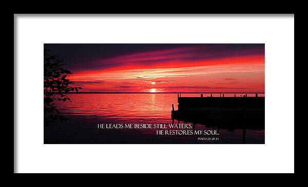 Sunset Framed Print featuring the photograph Beside Still Waters 2 by David T Wilkinson