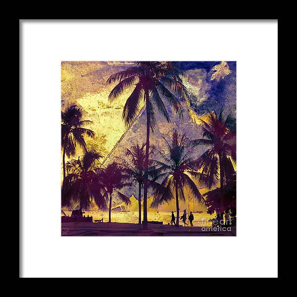 Palm Trees Framed Print featuring the photograph Beside the Sea by LemonArt Photography