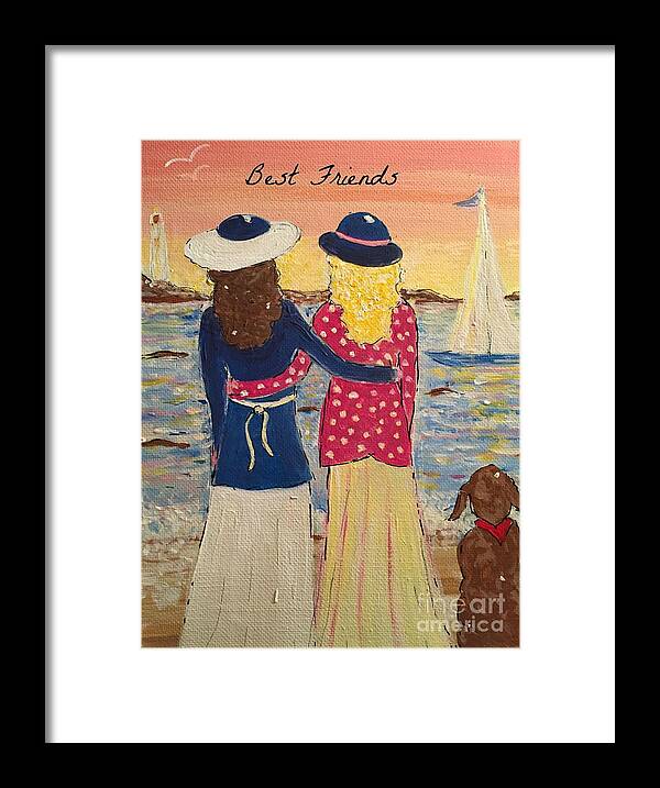 Best Friends Framed Print featuring the painting Best Friends by Jacqui Hawk