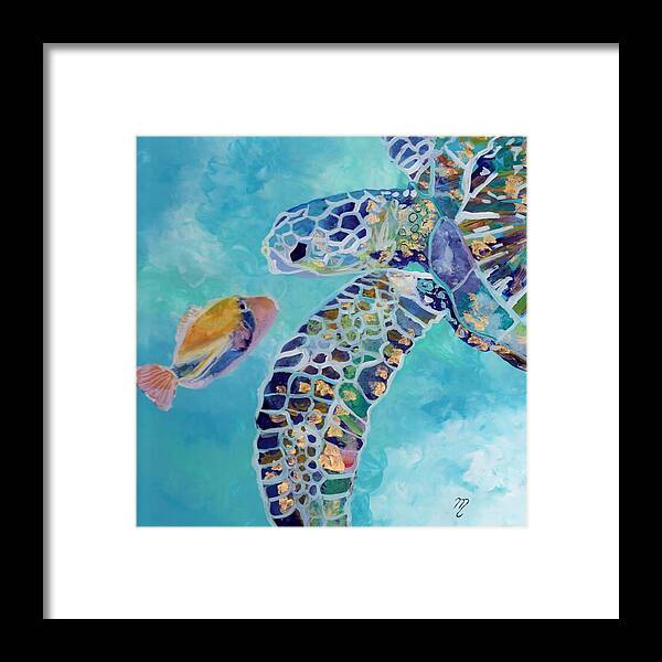 Turtle Framed Print featuring the painting Best Friends by Marionette Taboniar